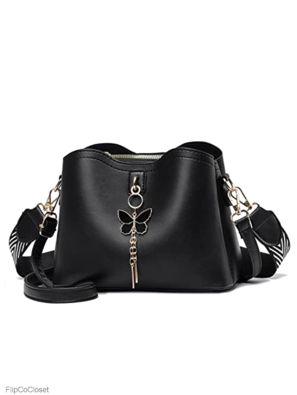 Small Crossbody Bag PU Leather Butterfly Purse for Women Girls